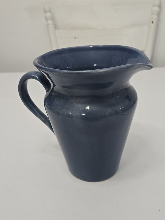 Pottery Barn Other - Vintage Pottery Barn Slate Blue Glazed Pitcher Made In Mexico